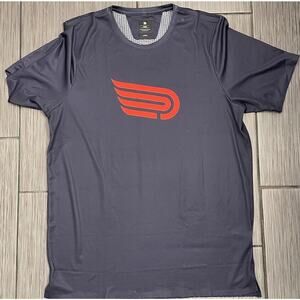 Pressio Mens Navy/Red Short Sleeve Performance T-Shirt Size Large Running